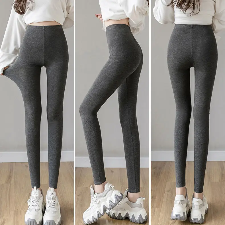 กางเกงเลกกิ้งออกกำลังกายผู้หญิง ผ้ากำมะหยี่บุขนกำมะหยี่ ทรงขาบาน เอวสูง ยกกระชับสะโพก กางเกงรัดรูป สำหรับฤดูใบไม้ร่วงและฤดูหนาว ทรงเข้ารูป ไซส์ใหญ่