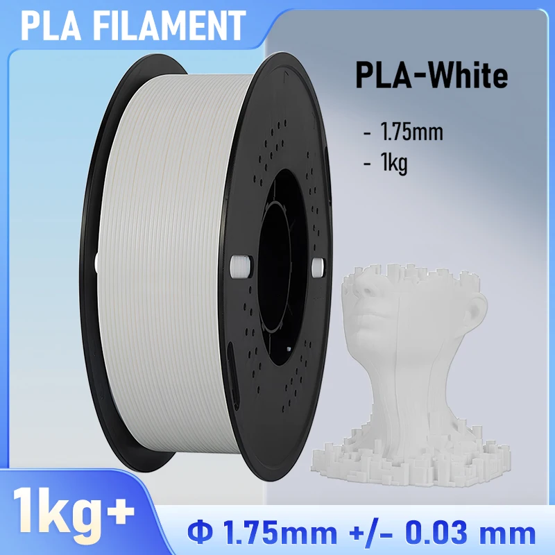 

PLA Filament 1.75mm, Neatly Wound 3D Printer Filament 1kg Spool , Dimensional Accuracy +/- 0.03 mm, Fit Most FDM 3D Prin