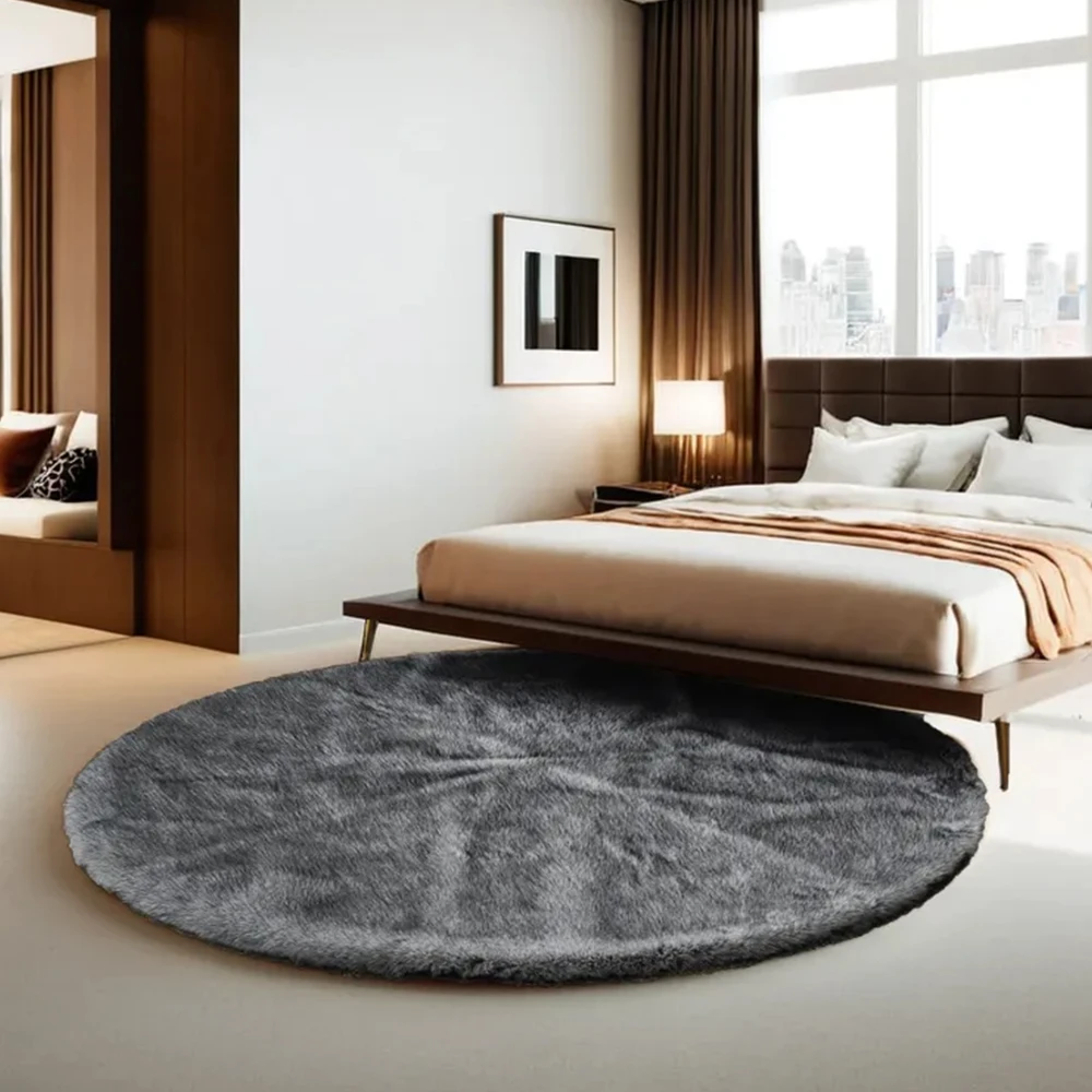 

Grey Long Fur Fox Fur Carpet Soft and Comfortable Superior Luxury Home Decor Everything goes with Plush Bedroom Living room