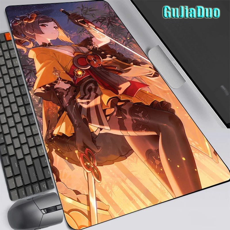 

Chiori Genshin Impact Comic Mouse Pad Gamer Laptop Play Mat Gaming Room Accessories Kawaii Anime Mousepad 80x40 XXL Pc Cushion