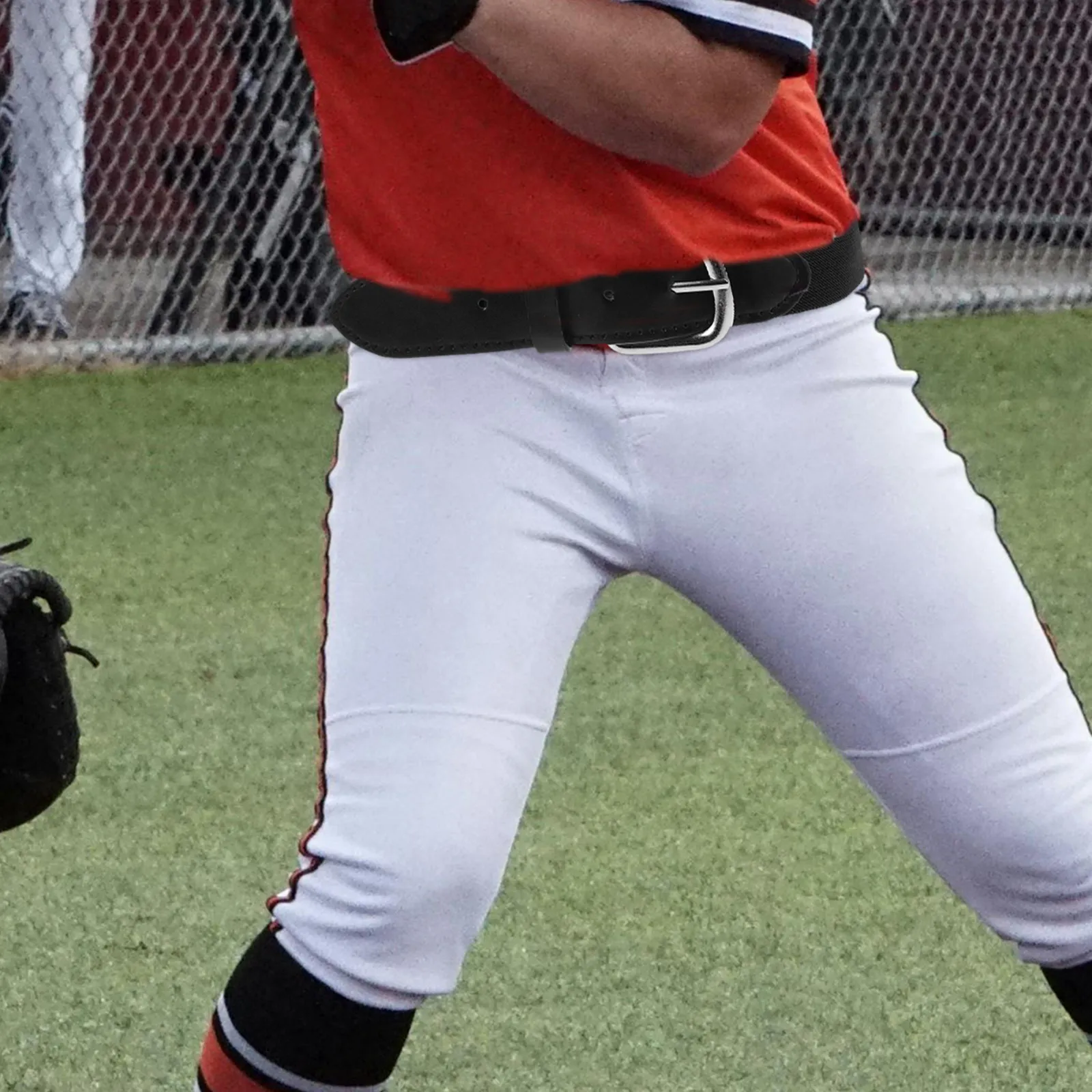 

Черный регулируемый бейсбольный ремень для подростков, эластичный поясной ремень для софтбола, спорта, активного отдыха на природе, нейлон, полиуретан, цинковый сплав