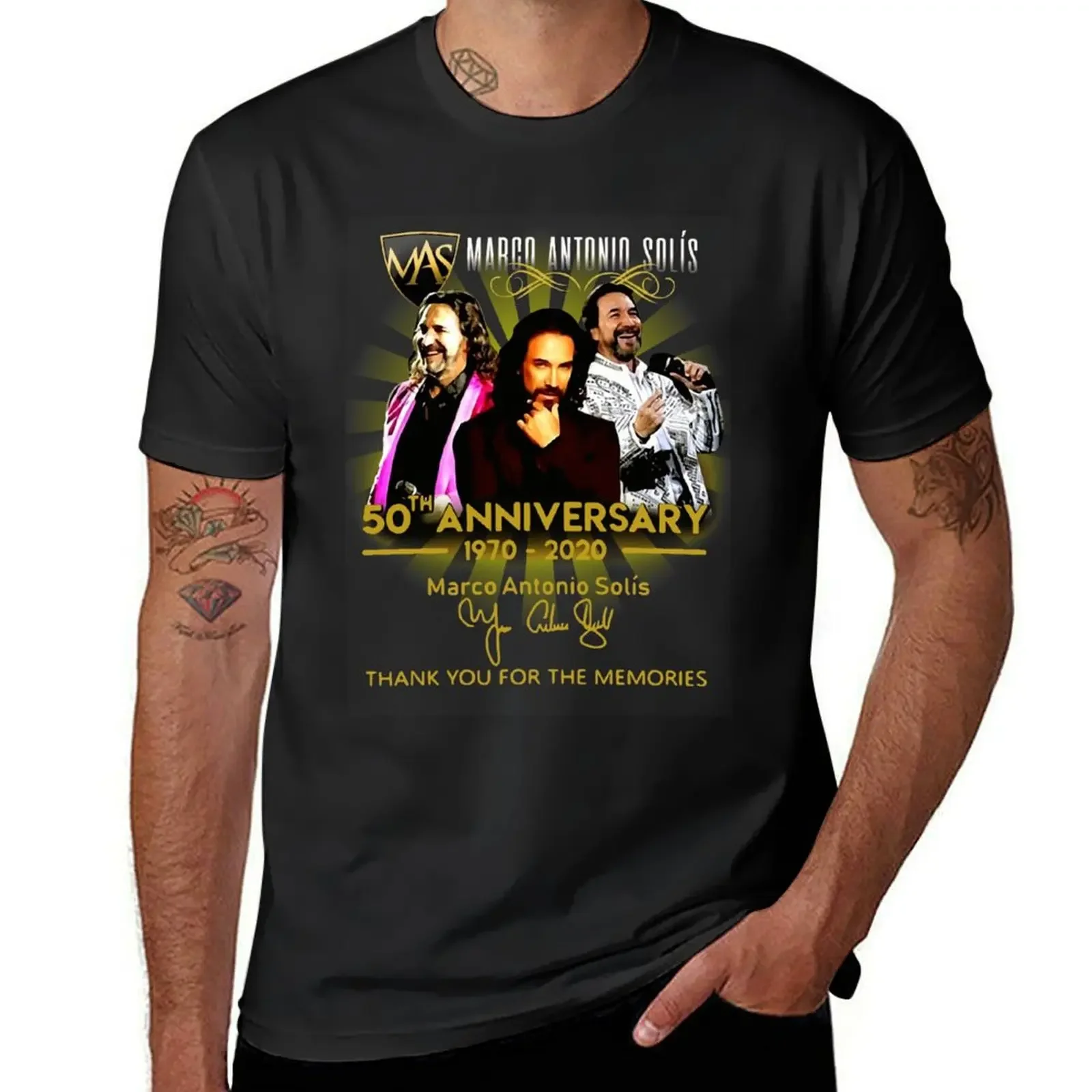 

Marco Antonio Solis 50th Anniversary 1970 2020 Thank You for The Memories T-Shirt anime figures heavy weight t shirts for men