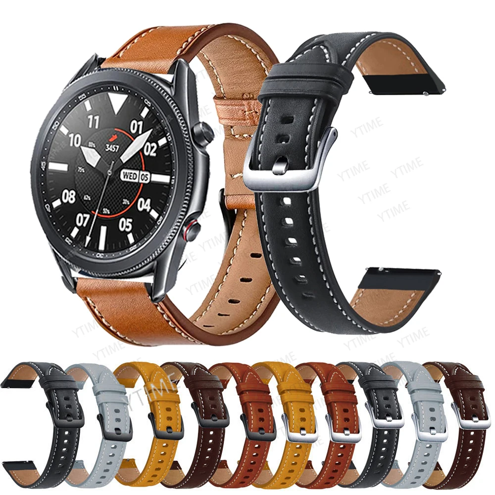 For Samsung Galaxy Watch 3 45mm Strap 22mm Leather Bracelet Watchbands For Galaxy Watch 46mm SM-R800 Gear S3 Frontier Wristband
