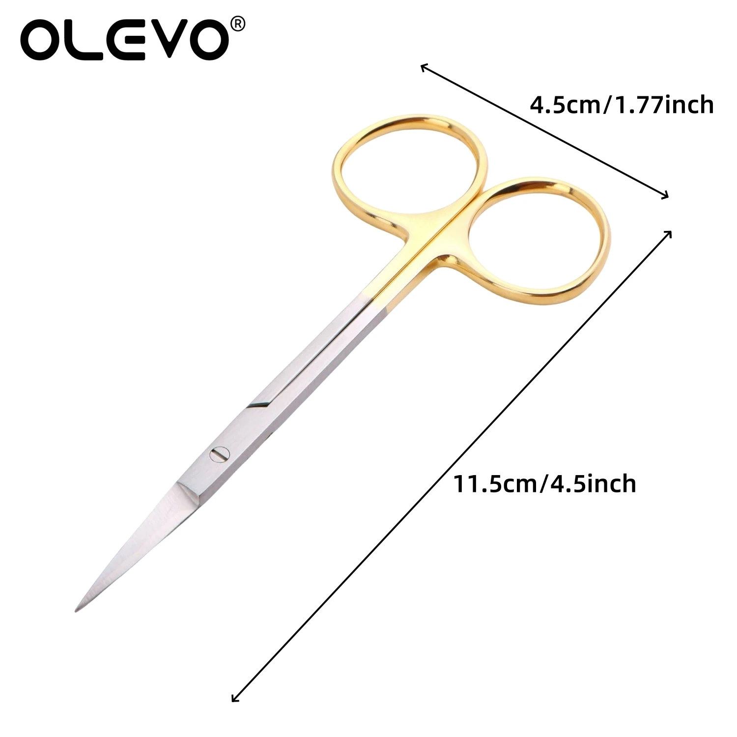 Dental Medical Surgical Scissors, alicate de agulha, aço inoxidável, banhado a ouro Handle, reta, ponta curva, Forceps Tools, 11,5 centímetros