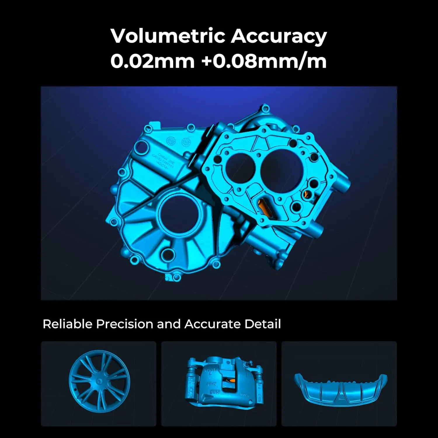 3D CR-Scan Raptor Pro Scanner 22+7 Blue Laser NIR 0.02mm Accuracy 60fps High-Speed 5MM 4M Objects 24-Bit 3D
