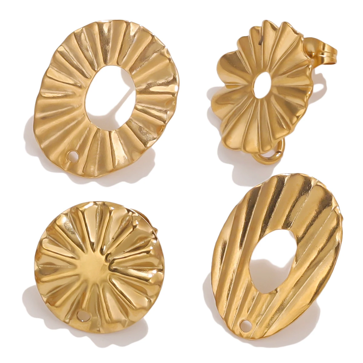 10PCS Edelstahl Gold Ohrringe Wellpappe Blume Haken Ohrringe Nach DIY Schmuck Machen Liefert Großhandel Groß Zubehör