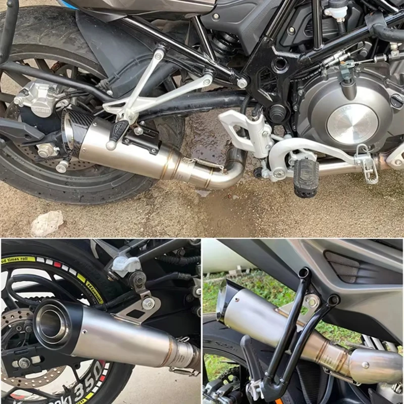 Universeller Motorrad-Auspuff-Schalldämpfer für Honda Yamaha YZF R6 R15 R1 R3 R25 MT07 MT09 Tmax155 GSX250 Pcx125 Z250 Z300 mit Logo – Detail 2
