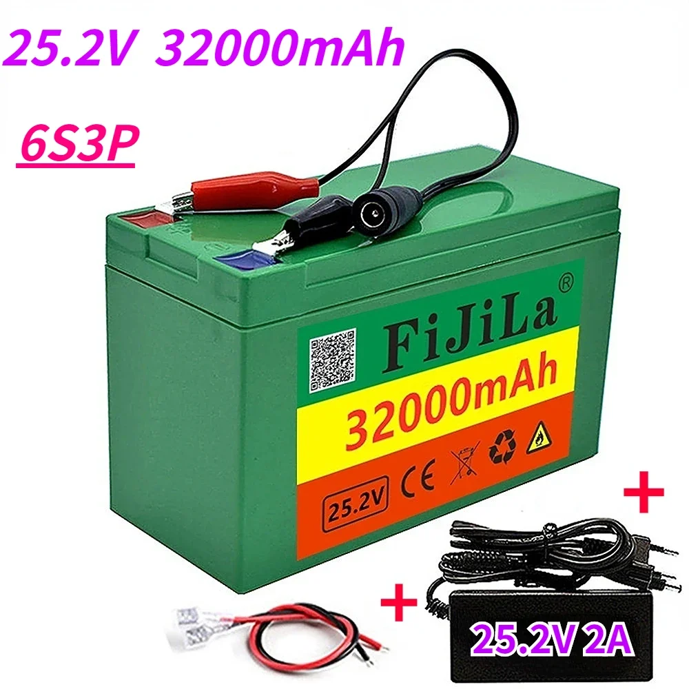 24v 32.0Ah 6s3p 18650 lithium battery 25.2v 32000mah electric bike moped/electric/li ion battery with charger