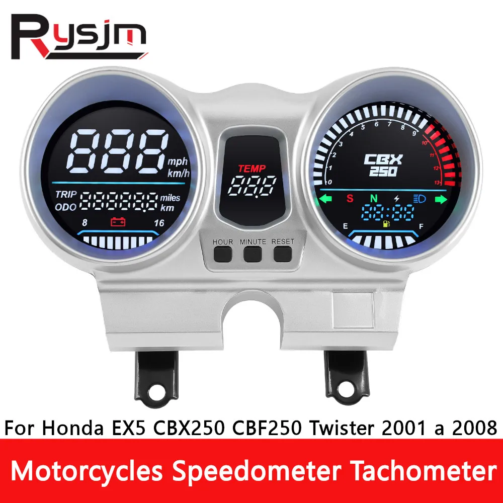 

Customized LCD Digital 12V Motorcycle Speedometer Dashboard Gauge Tachometer For Honda CBX250 CBF250 Twister 2001-2008