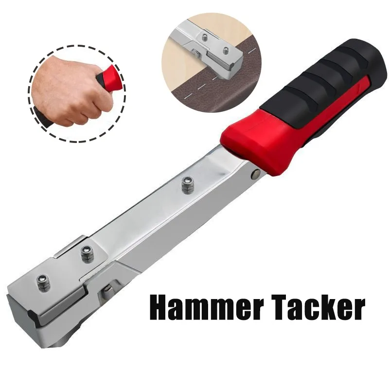 Handheld Hammer Tacker Stapler Door Type Staples Manual Hammer Stapler Furniture Production Carpentry Decoration
