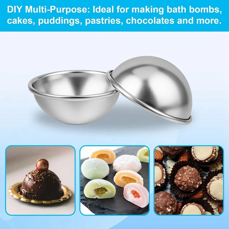 16 Pcs Bath-Bomb Molds 6.5Cm DIY Metal Bath-Bomb Crafting Mould Bath-Bomb Making Kit Bath-Bomb Press Soap Making Kit