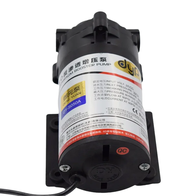 DENGYUAN High Pressure RO Booster Pump DYP 50-800GPD Electric Diaphragm Pump 24V DC for Household Water Filtration Purifier