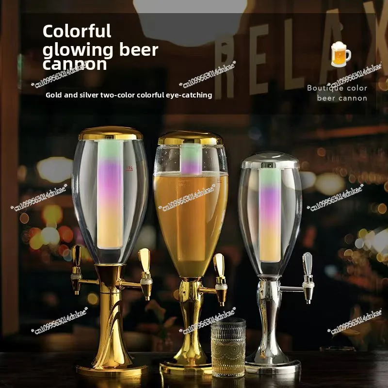 

Liquor Cannon Double Head 3L Beer Cannon Commercial Luminous Beer Machine Liquor Tower Bar Ktv Draft Beer Keg 5L Beverage Keg