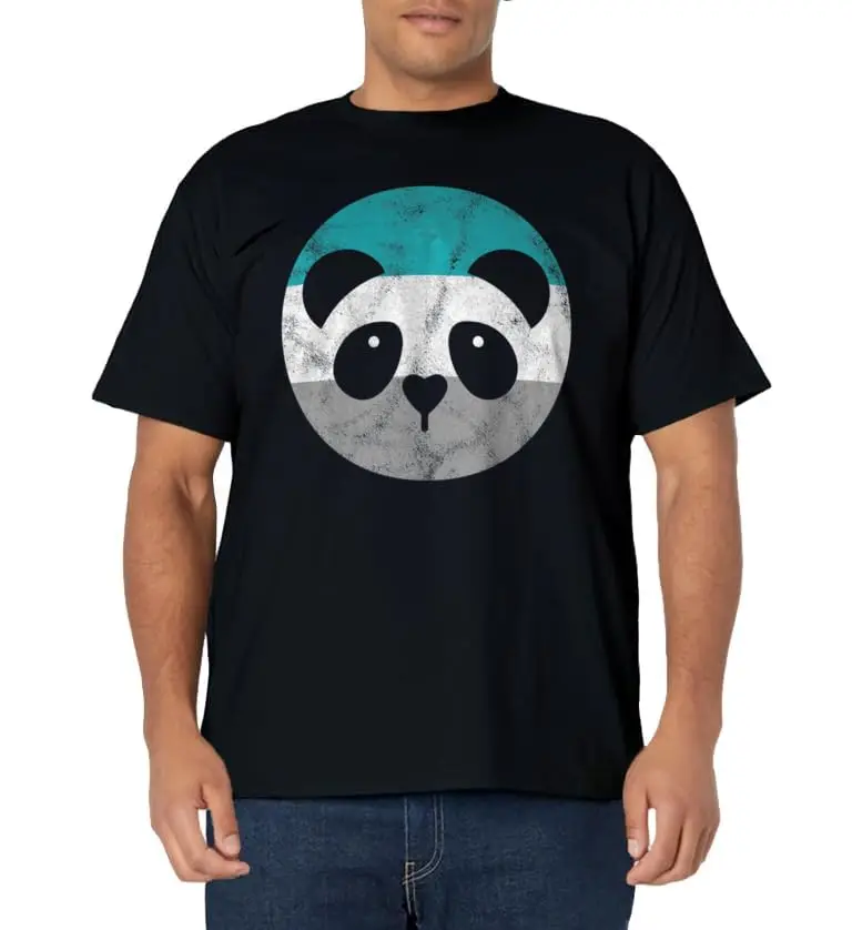 Panda Face Retro Classic Logo T Shirt and Stickers, Unisex Adult T Shirt Collection