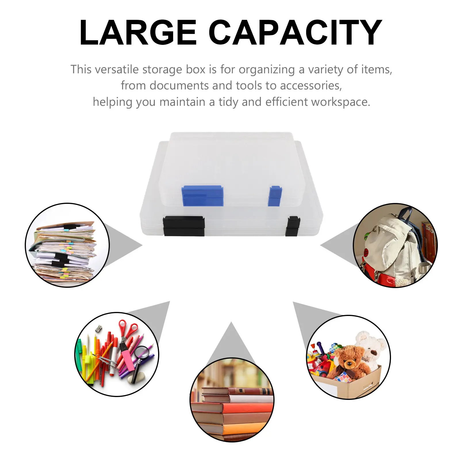 4Pcs File Storage Box Transparent A4 A5 Document Organizer Thickened Plastic Office Folder Buckle Paper Holder Magazine File Box