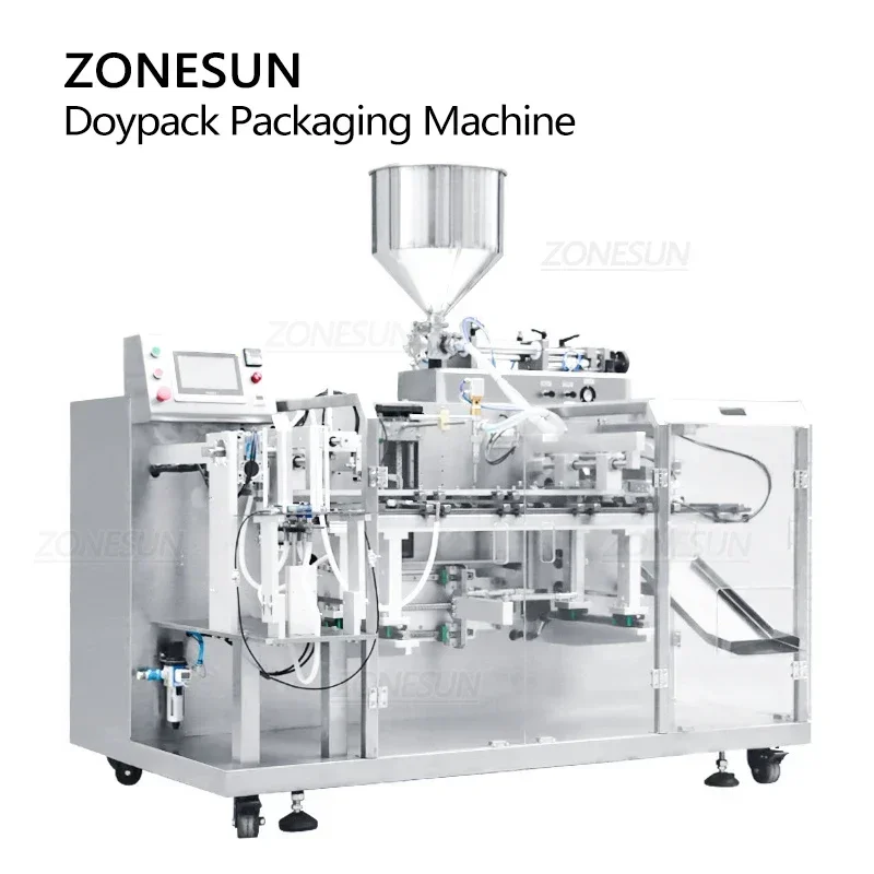 Zonesun ZS-HZL1 linha de produção automática de embalagens doypack saco plástico pasta líquida detergente pronto para beber máquinas de bebidas