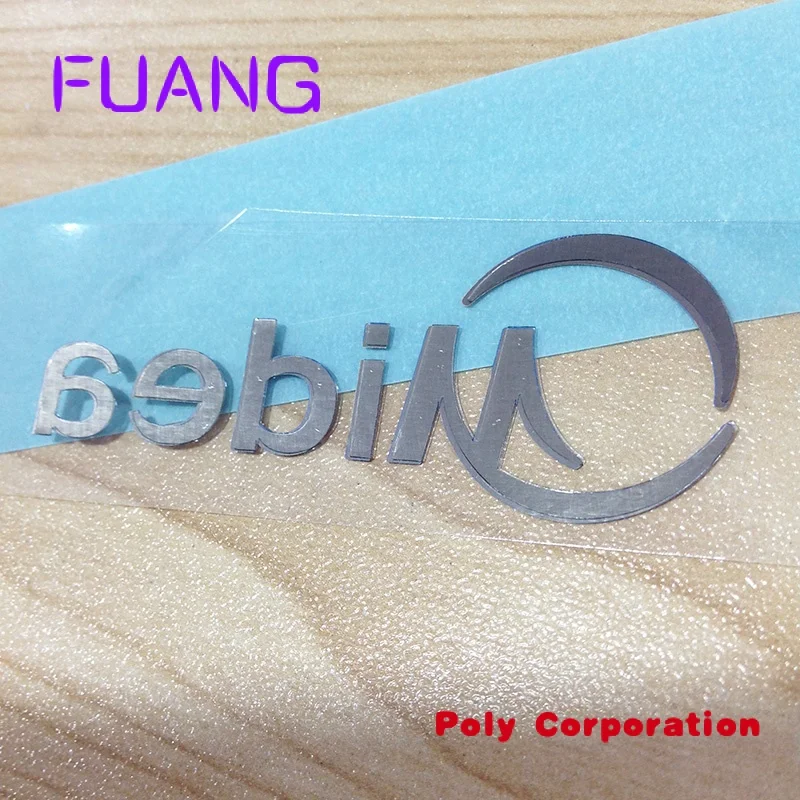 Aangepaste Mode Sliver Sticker Label Metalen Sticker Metalen Letter Nikkel Sticker Hoge Kwaliteit Elektroformed Label Dun Nikkel Logo