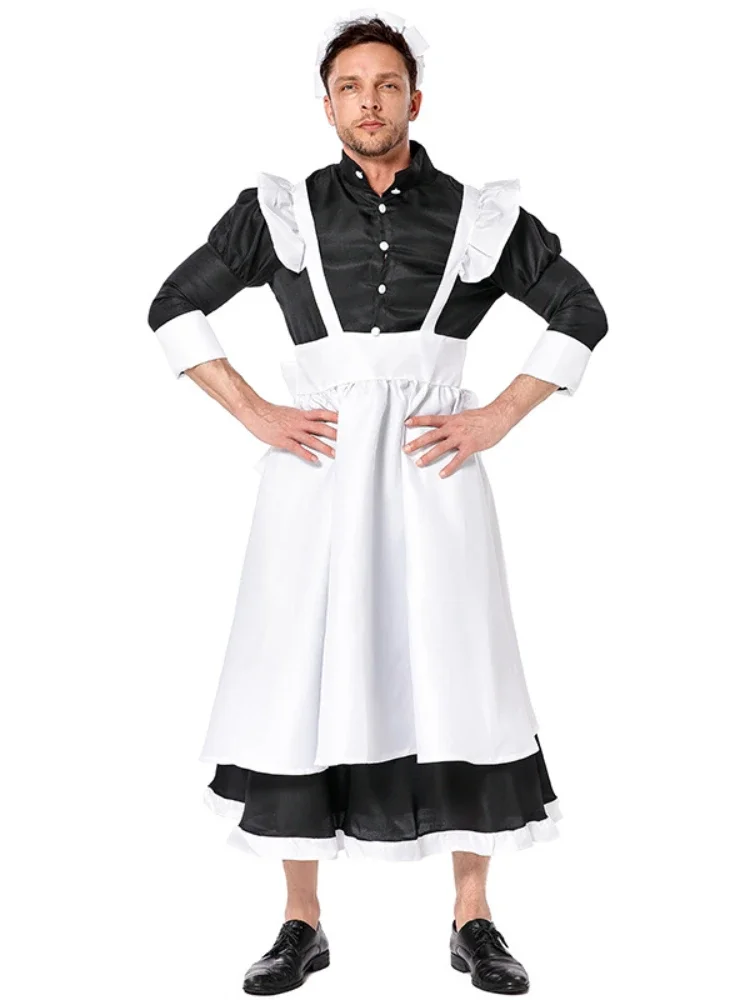 

Vintage Maid Cafe Workwear Cosplay Costumes Party Waitress Outfit Plus Size Erotic Kawaii Men Women Cute Bowknot Lolita Dress