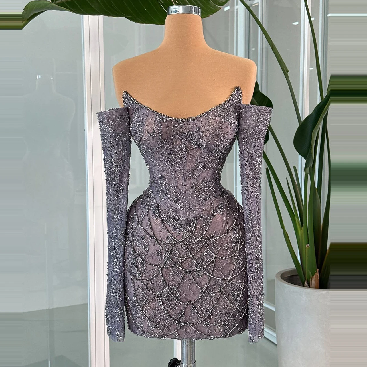 Sexy Mini Skirt Cocktail Dresses Dubai Beaded Short Party Prom Gowns For Women Tea Length Dress Customized