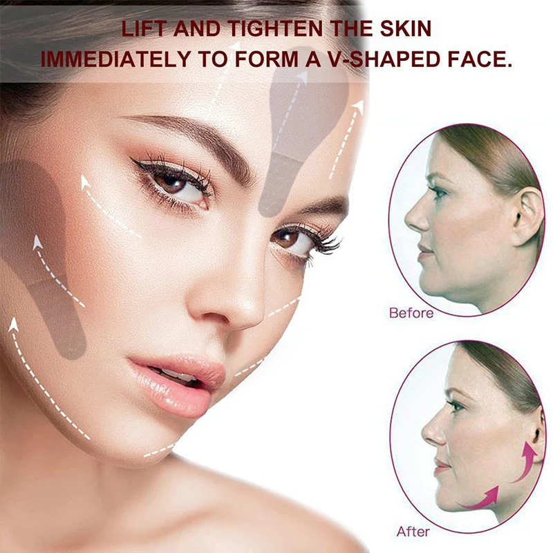 20/40/60/80Pcs Instant Invisible Face Stickers Neck Eye Double Chin Lift V Shape Tapes Makeup Facelifting Patch Adhesives