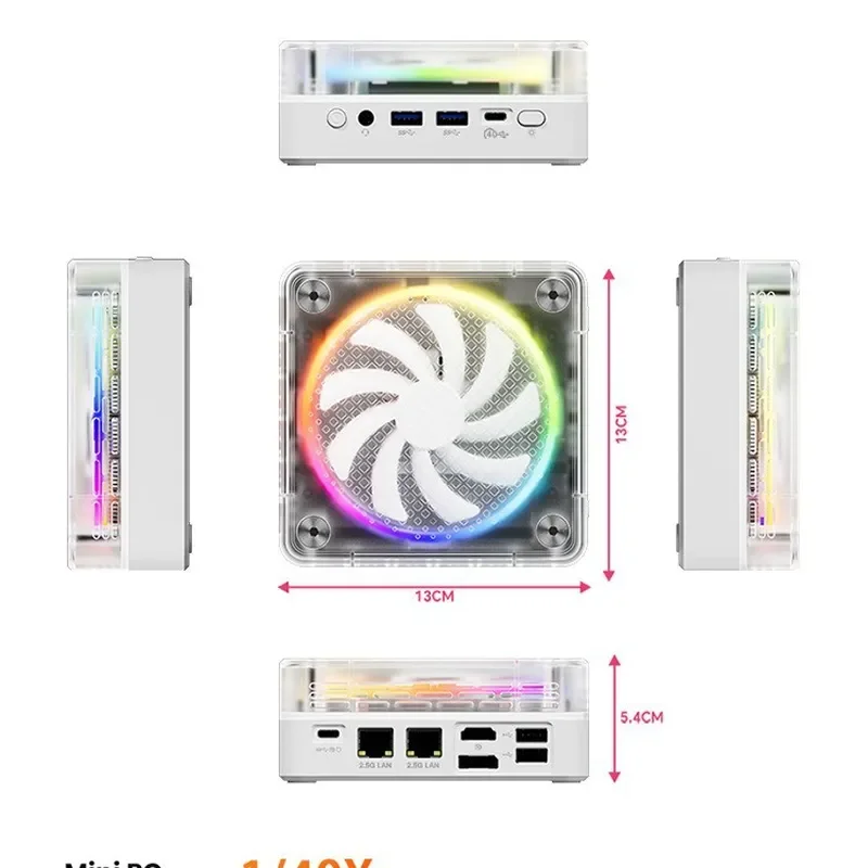 

GenMachine AMDR5-7535U dual network port game/USB4.0 interface business cross-border, mini computer