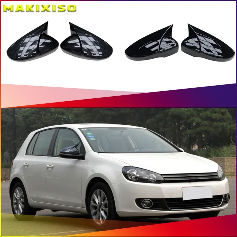 2 pieces For VW Golf MK6 R20 Touran Golf GTI 6 Golf 6 R Wing Mirror Cover Caps (Carbon Effect) for Volkswagen Mirror Cover Caps