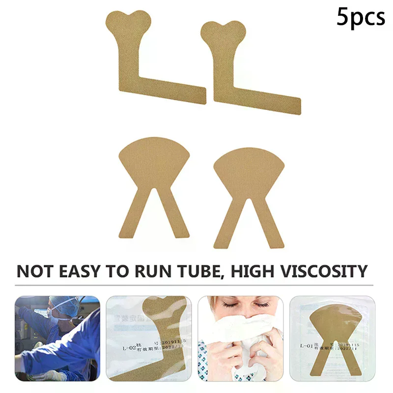 /Kuz/Practical Nasal Feeding Tube Adhesive Tape Sticker Securement Device Nose Bridge Catheter Fixation 5Pcs