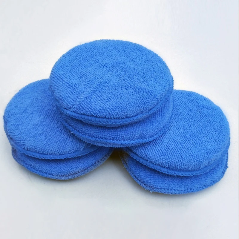 5/10/20PCS Soft Microfiber Car Detailing Applicator Pads Round Pocket Foam Sponges For Car Care Waxing And Polishing