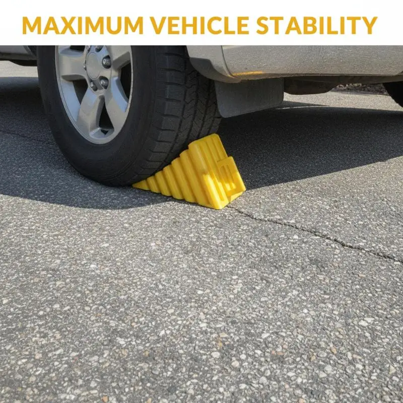 Lightweight Portable Car Wheel Chock Anti Slip Tire Stop Block for Road Trip Emergency Parking Vehicle Accessory