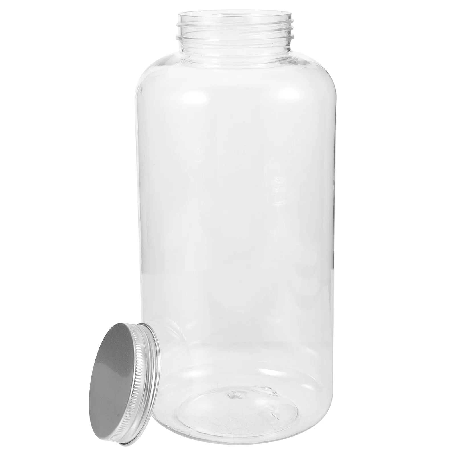 

1000ml Large Diameter Juice Cup Beverage Bottle Aluminum Cap Packaging Takeaway Transparent PET Empty Bottle for Fresh
