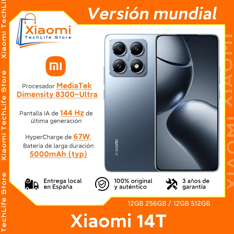 Global Version Xiaomi 14T 5G 256GB 512GB MTK Dimensity 8300-Ultra 144Hz AMOLED Display 50MP Leica Camera 67W HyperCharge 5000mAh