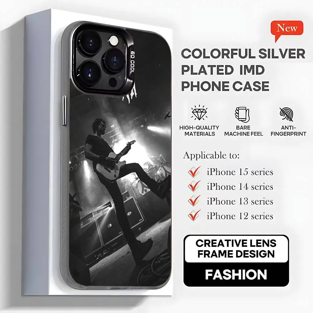 حافظة هاتف Band G-GojiraS Mea Culpa لهاتف iPhone17,16,15,14,13,12,11,Mini,Pro,MAX,plus,غطاء أسود غير لامع مقاوم للصدمات