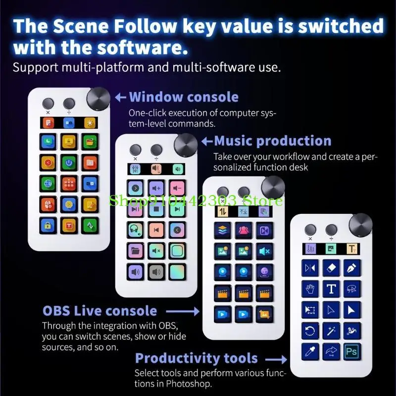 

L4MD StreamDeck Keypad with 15 and 2 Dials for Workflows Management