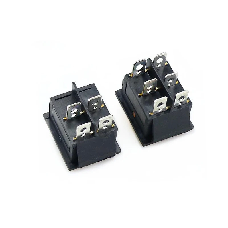 KCD4 Rocker Switch On e Off 6 pinos com LED, lâmpada, 10A, 16A, 250V, T85, 20A, 4Pin, luz para 2 posições, 220, 230V, 10A, foguete