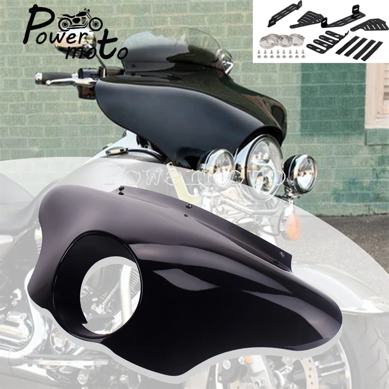 Dla miękka końcówka Harley szczupła Deluxe Road King Fat Boy motocykla ABS plastikowa przedni reflektor przezroczysta osłona owiewki na przednią szybę