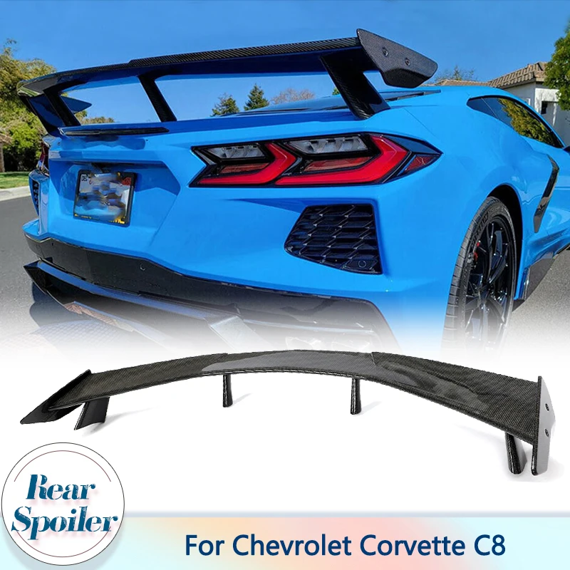 Carbon Fiber Rear Trunk Spoiler Wing for Chevrolet Corvette C8 Stingray 2020 2021 Tail Trunk Boot Lip Wing Spoiler