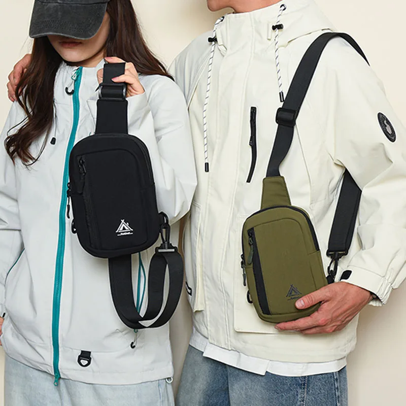 Marken-Brusttasche für Herren und Damen, modische Umhängetasche, wasserdichtes Nylon für Outdoor-Aktivitäten, Laufen, Radfahren, Reisen, Handytasche – Detail 2