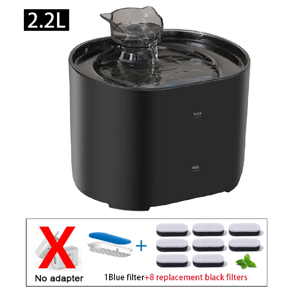 

2.2L Cat Water Fountain Automatic Pet Water Fountain Ultra-Quiet Advanced Purification System for Healthier Indoor Cats Dogs