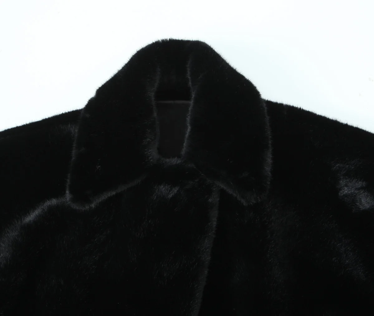 RZRA2024 autumn and winter new women\'s artificial fur effect coat jacket black versatile lapel long sleeves thick warm