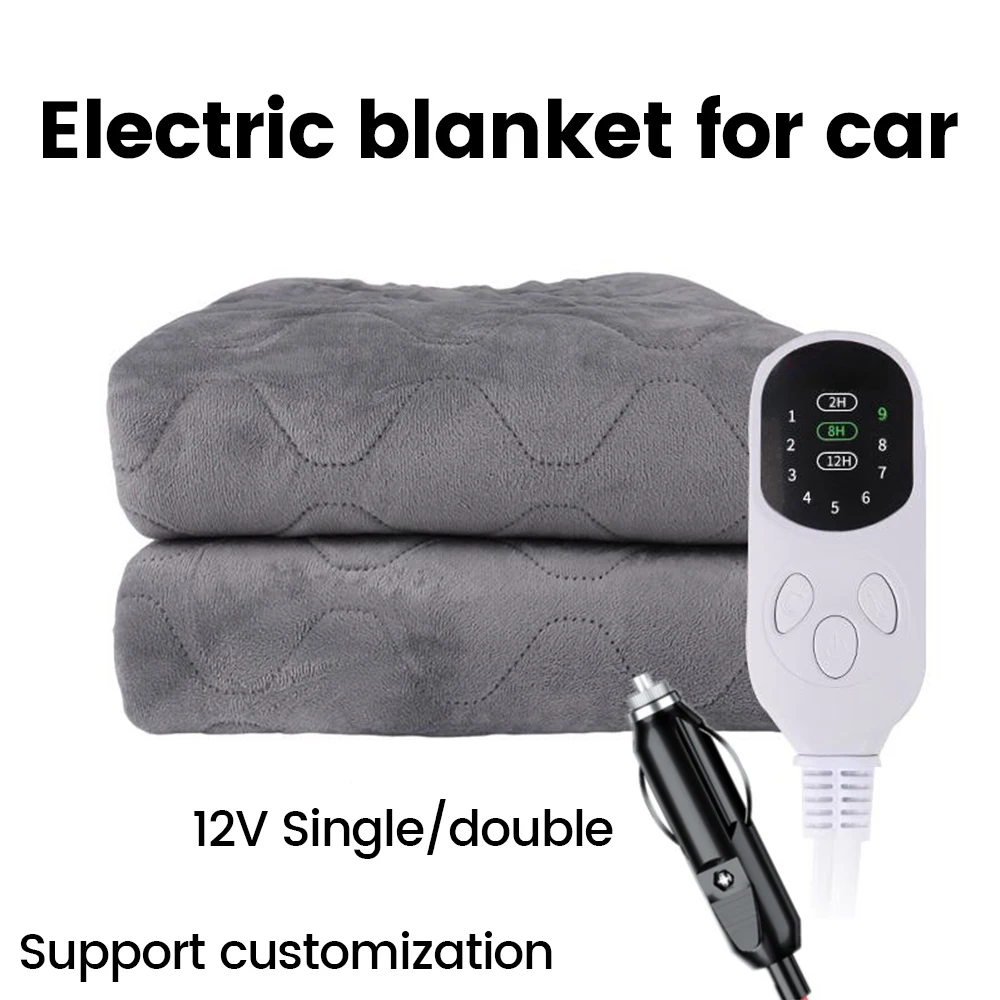 

Car Electric Heating Blanket Warmer Mat Fast Heating 12V/24V Electric Pad Heater for Car Camping 70x180cm/120x150cm