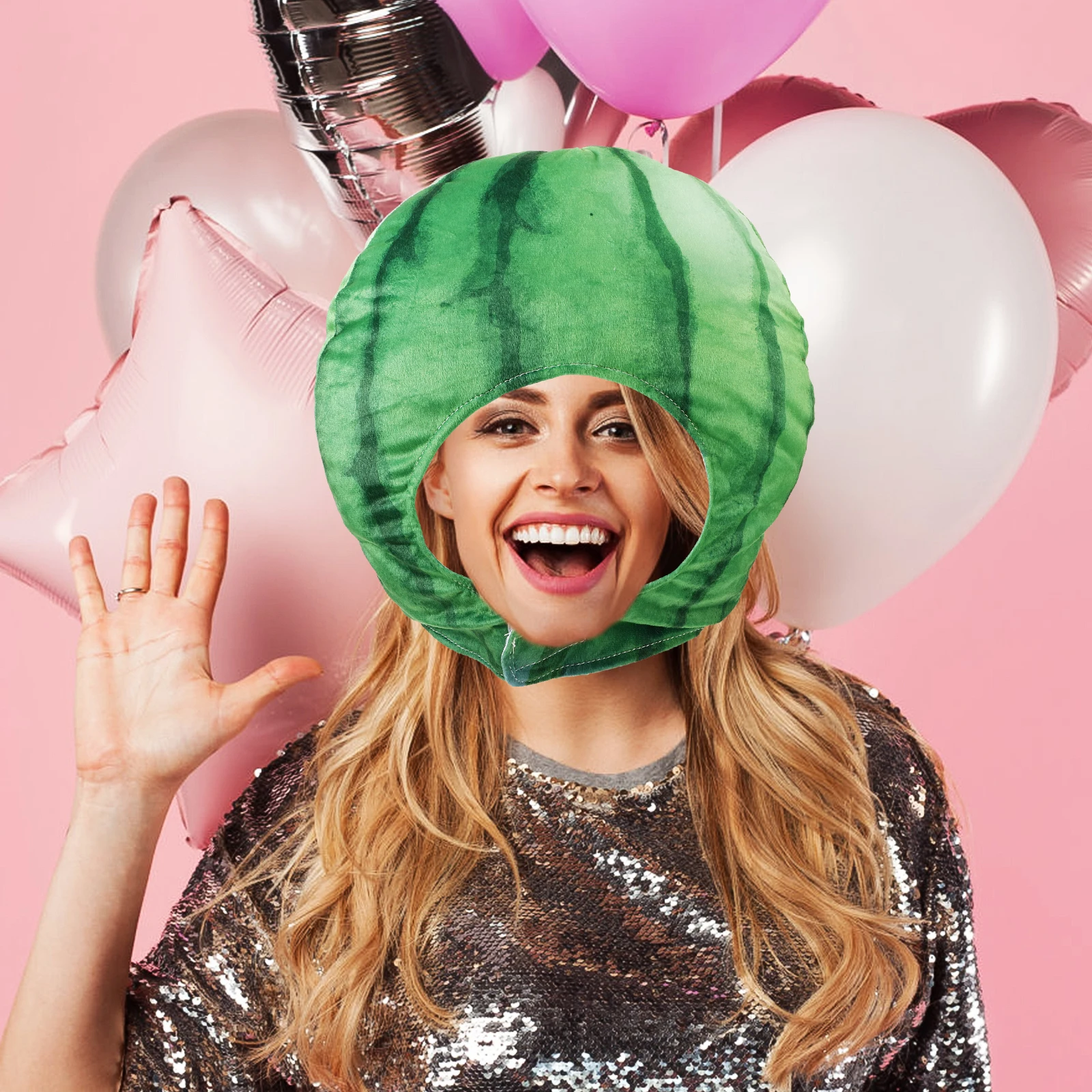 

Watermelon Hat Party Costume Cosplay Cap Stuffed Fruit Headgear Comfortable Carnival Halloween Prop Gift Family Friends