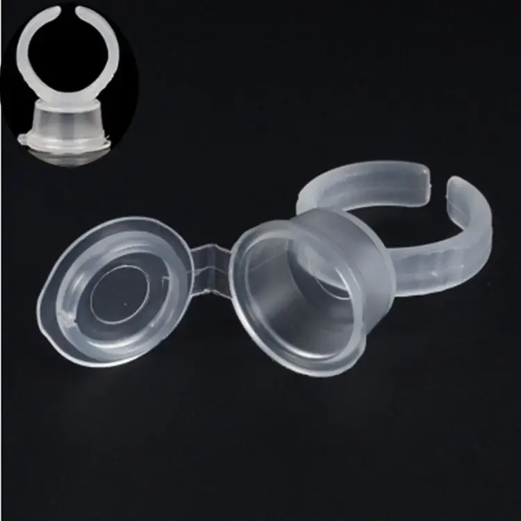 Tattoo Pigment Ink Ring Cups Eyelash Extend Glue Holder Container With Lid Cover Cap Permanent Makeup Microblading 50pcs/100pcs