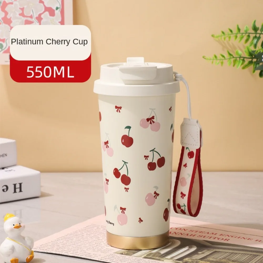 Leakproof 530ml/550ml Coffee Cup Double-layer Stainless Steel Thermal Cup Portabl Reausable Wind Insulated Cup Travel