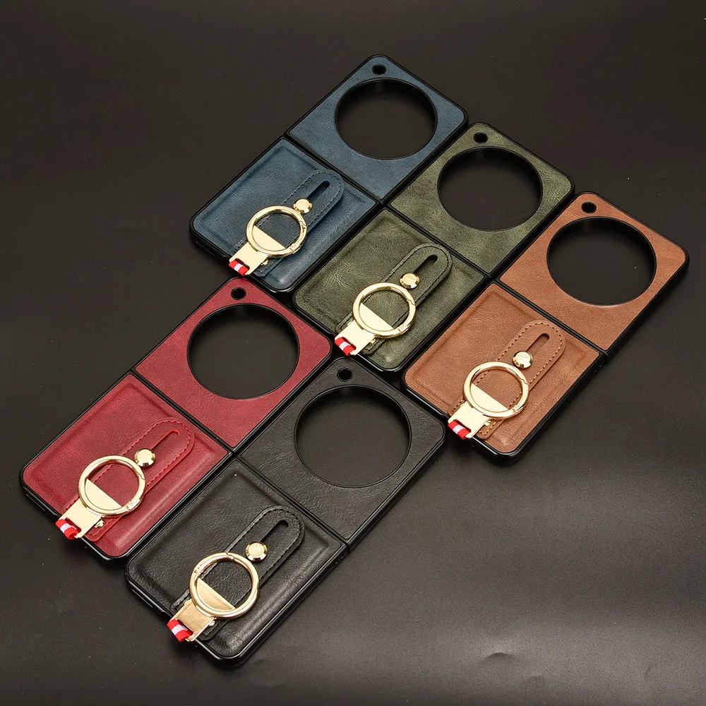 Luxury Wristband Leather Stand Case for ZTE Nubia Flip 5G Cover Ring Opener Coque Fundas Capa