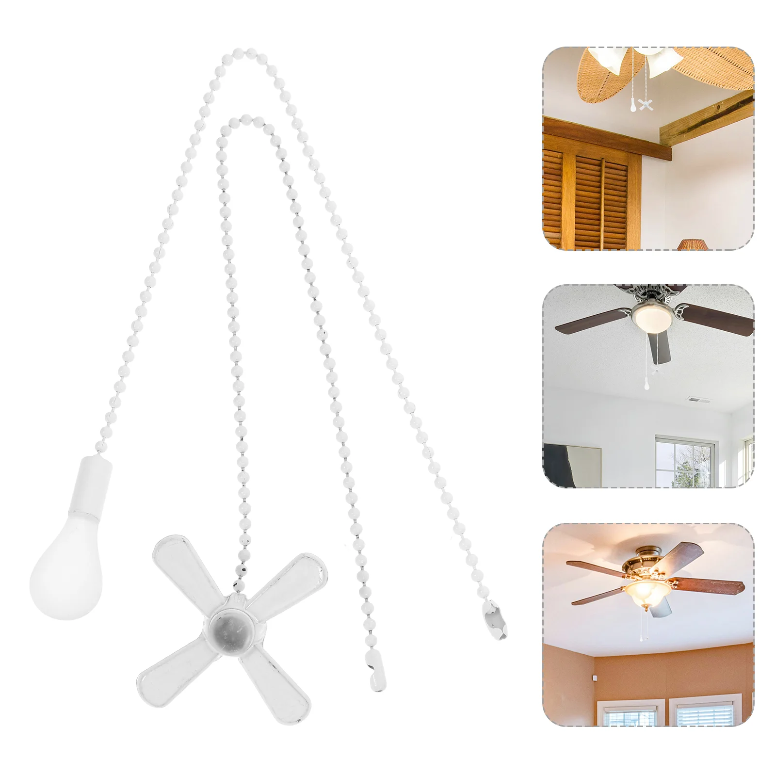 

2 Pcs Chandelier Light Bulbs Fan Lamp Accessories Ceiling Pull Chain Extender Beaded Glass Zinc Alloy for Fixtures