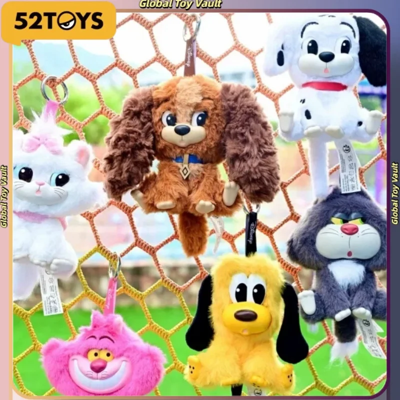 52toys Disney Cats Dogs Friends Series Blind Box Plush Pendant Collectible Figure Bag Charm Ornament Cute Pet Toy Surprise Gift