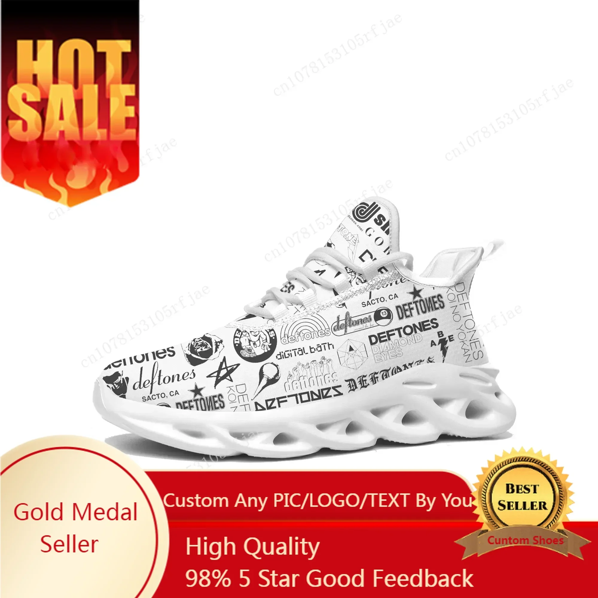 

Deftones Metal Art Rock Band Flats Sneakers Mens Womens Sports Running Shoe Sneaker Lace Up Mesh Footwear Tailor-made Shoe White