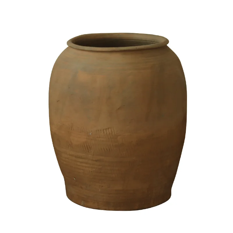 Spot pottery jars Shu Silent earth pottery vase floor decoration jar antique pottery vase  handmade jar personalized larg