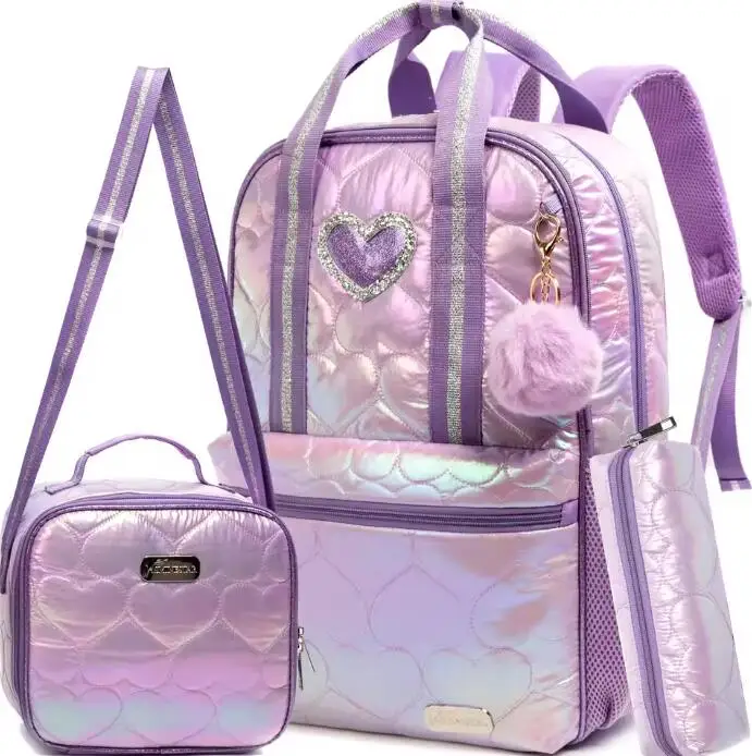 kids schoolbag sets 3 pcs set lunch bag  pen bag school Backpack for girl kids Orthopedic backpack student book bag backpack bag