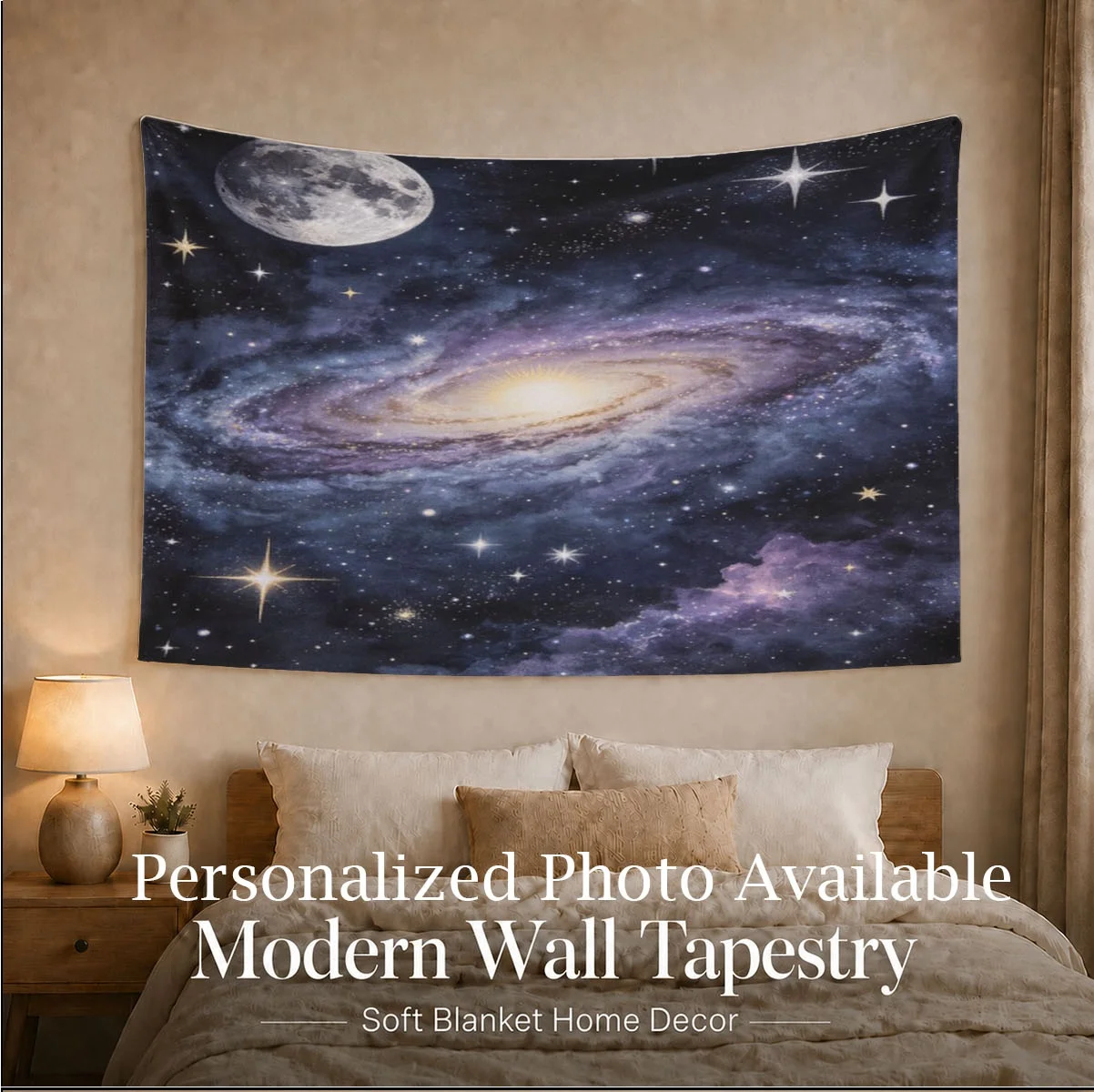 Customized Image Tapestry Wall Hanging Decoration Soft Lightweight All-Season Warm Blanket Home Sofa Bed Camping Travel Gift for Men Women Boys Girls